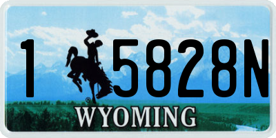WY license plate 15828N
