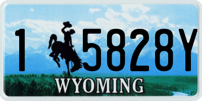 WY license plate 15828Y