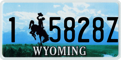 WY license plate 15828Z