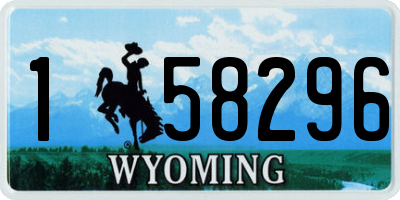 WY license plate 158296