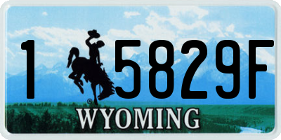 WY license plate 15829F