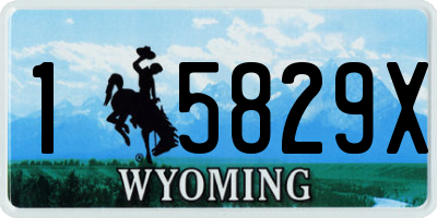 WY license plate 15829X