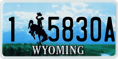 WY license plate 15830A