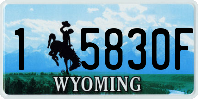 WY license plate 15830F