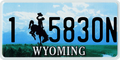 WY license plate 15830N