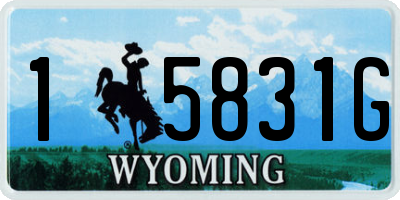 WY license plate 15831G