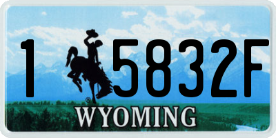 WY license plate 15832F
