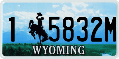 WY license plate 15832M