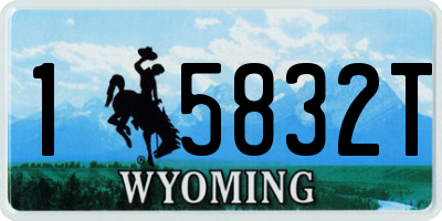 WY license plate 15832T