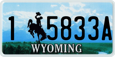 WY license plate 15833A