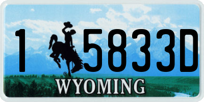 WY license plate 15833D