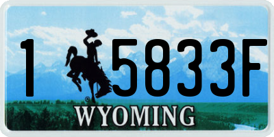 WY license plate 15833F
