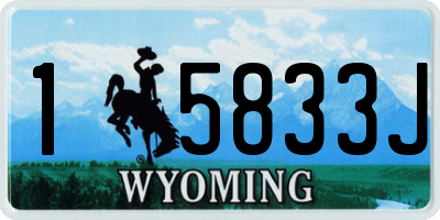 WY license plate 15833J