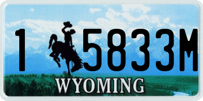 WY license plate 15833M