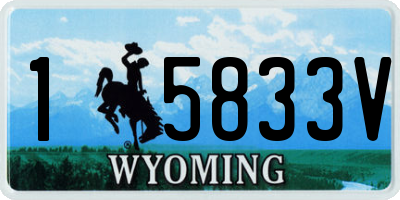 WY license plate 15833V