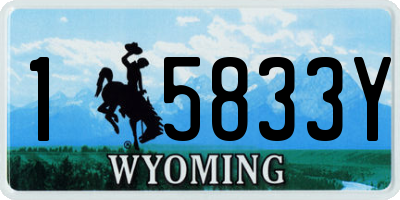 WY license plate 15833Y