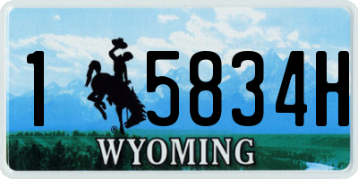 WY license plate 15834H