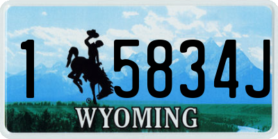 WY license plate 15834J