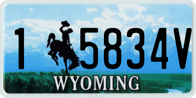 WY license plate 15834V