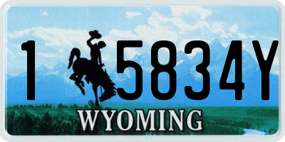 WY license plate 15834Y