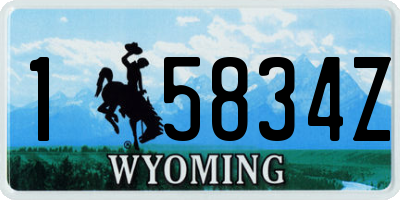 WY license plate 15834Z