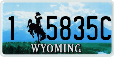 WY license plate 15835C
