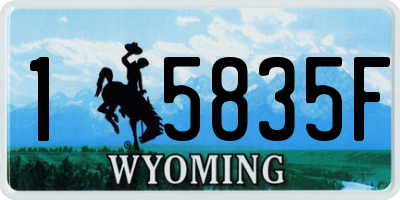 WY license plate 15835F