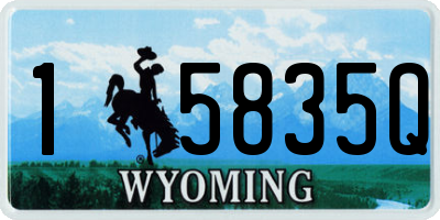 WY license plate 15835Q