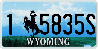 WY license plate 15835S