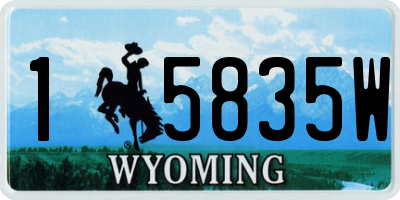 WY license plate 15835W