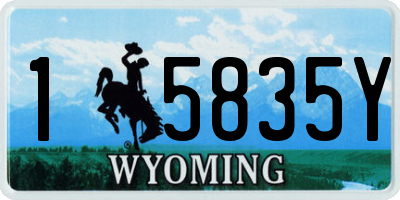 WY license plate 15835Y