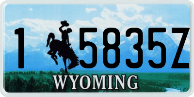 WY license plate 15835Z