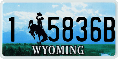 WY license plate 15836B