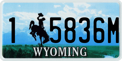 WY license plate 15836M