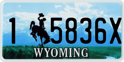WY license plate 15836X