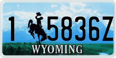 WY license plate 15836Z
