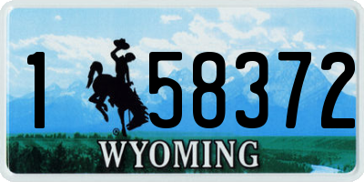 WY license plate 158372