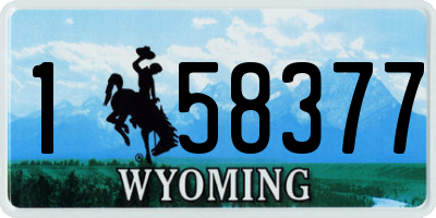 WY license plate 158377