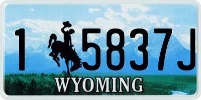 WY license plate 15837J