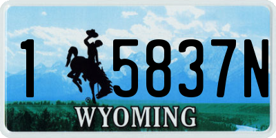 WY license plate 15837N