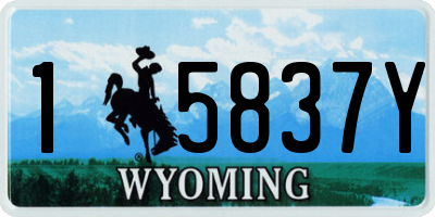 WY license plate 15837Y