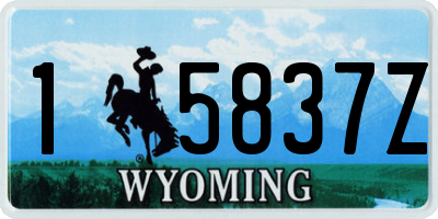 WY license plate 15837Z
