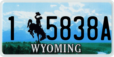 WY license plate 15838A