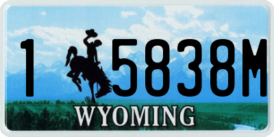 WY license plate 15838M