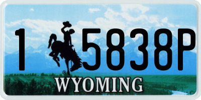WY license plate 15838P