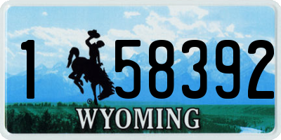 WY license plate 158392