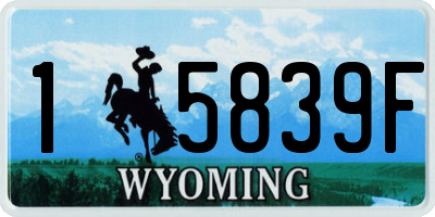 WY license plate 15839F