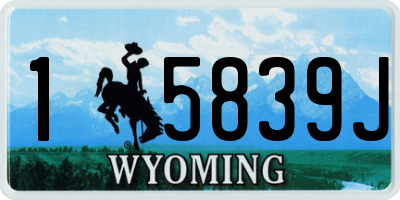 WY license plate 15839J