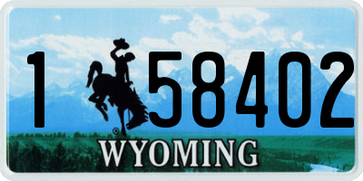 WY license plate 158402