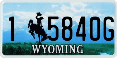 WY license plate 15840G